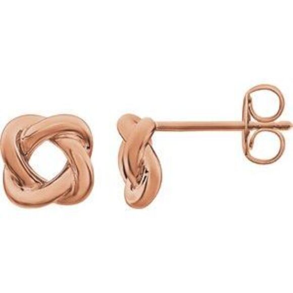 14K Rose 7x7 mm Knot Earrings